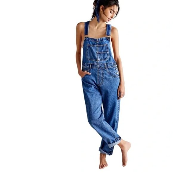 015 We The Free Ziggy Straight Leg Denim Bib Overalls NWOT Size XS - Picture 3 of 10